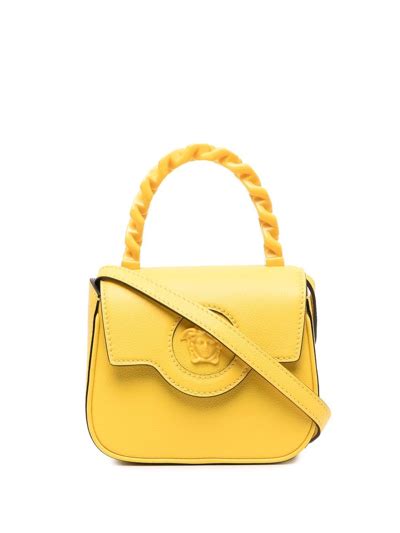 versace tasche gelb|versace white leather bag.